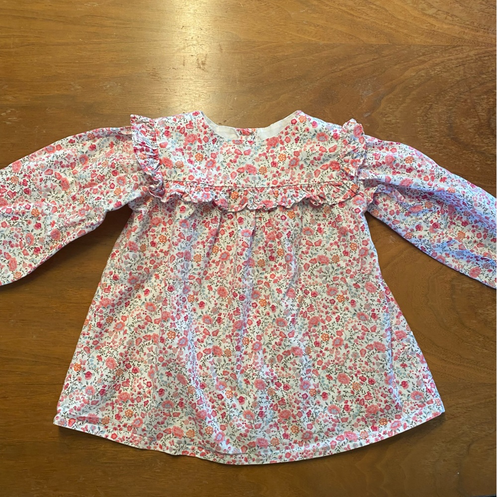 Charming Mary Pink and White Floral Top Toddler Girls Size 2T